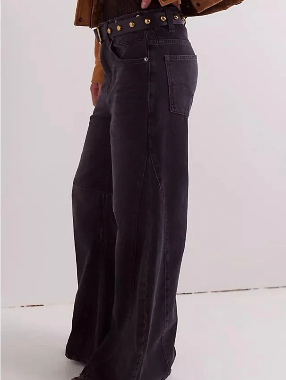 We The Free Gray Wide-Leg Eden Slouchy Jeans